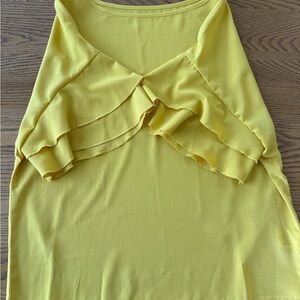 Yellow Women’s Top with ruffle sleeves